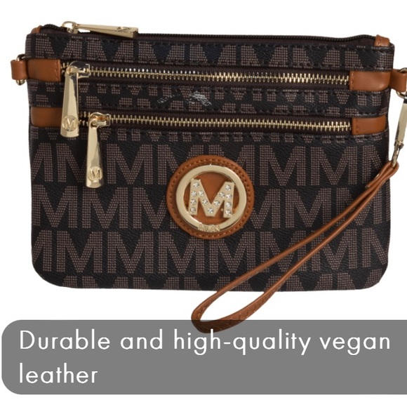 Vegan Leather Crossbody Wristlet Combo Bag NEW - Picture 4 of 10